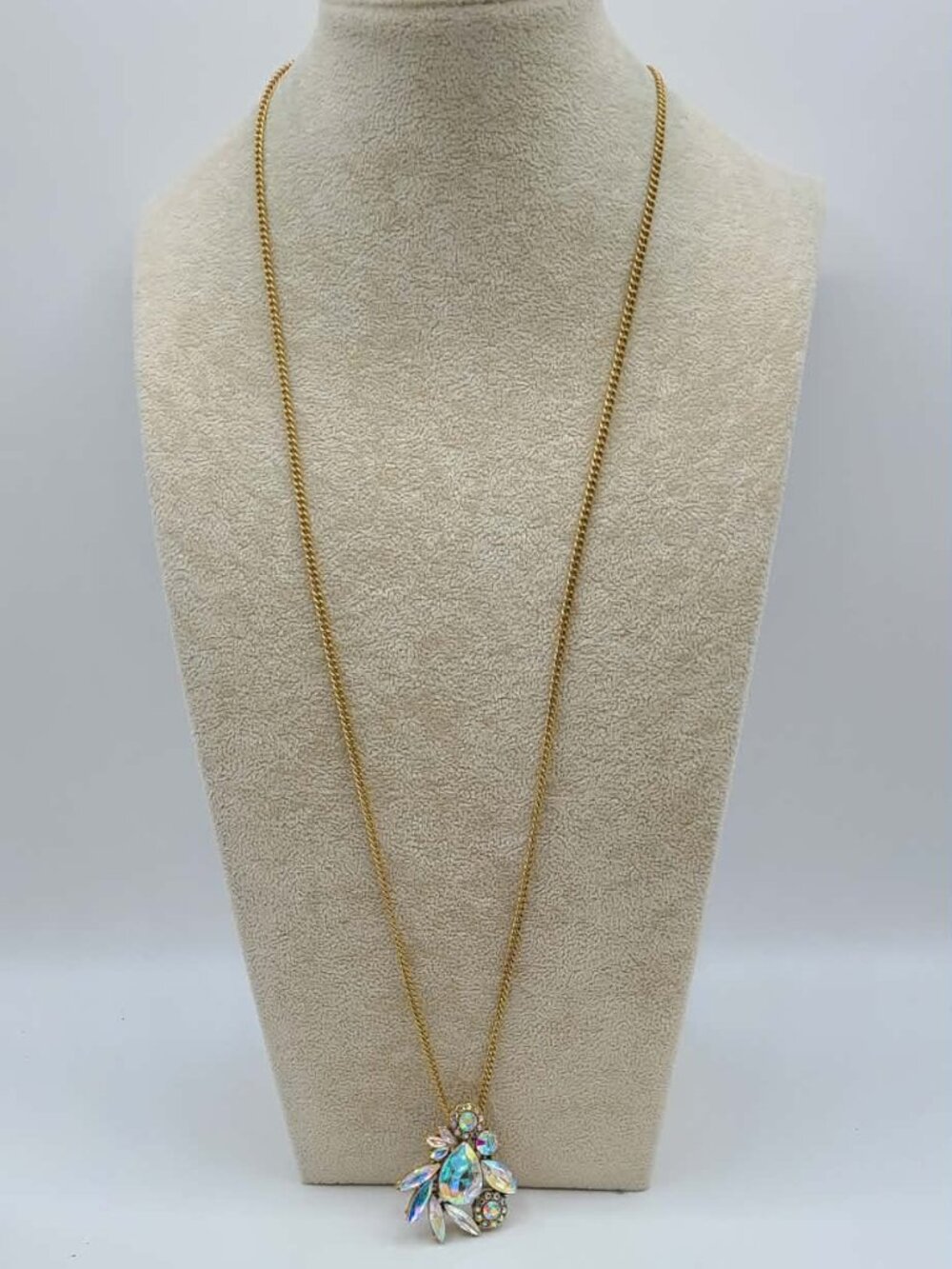 J Crew Clear Crystal Long Cluster Pendant